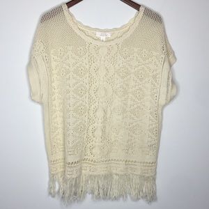 Sun & Shadow Sweaters - SALE! 💗 Cream fringe sweater! Sun & Shadow Sweaters - SALE! 💗 Cream fringe sweater!